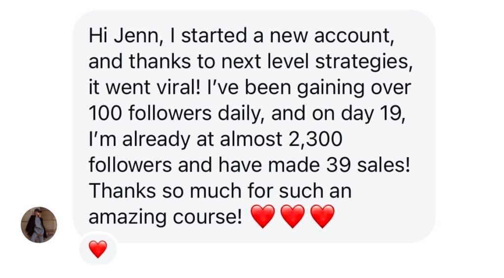 2300 followers and 39 sales in 10 days